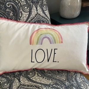 Rae Dunn LOVE rainbow Valentine pillow